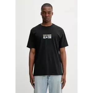 Converse tricou din bumbac culoarea negru, cu imprimeu, 10028551-A04 imagine