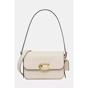 Coach poșetă de piele culoarea bej, CAM17 imagine