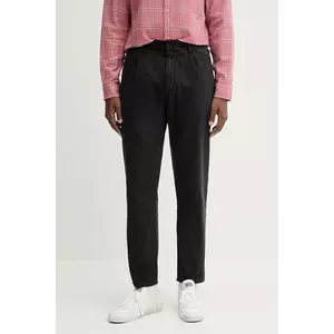 Tommy Jeans pantaloni de bumbac culoarea negru, drept, DM0DM21705 imagine