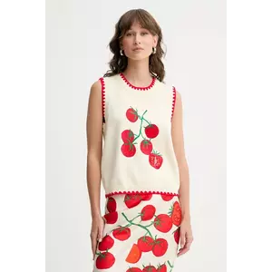 Never Fully Dressed vestă Tomato culoarea bej, NFDKN664 imagine