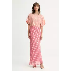 Never Fully Dressed rochie culoarea roz, maxi, drept, NFDDR2090 imagine