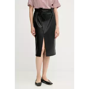 OUI fustă culoarea negru, midi, drept, 93845 imagine