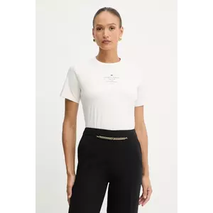 Elisabetta Franchi tricou din bumbac culoarea bej, MA63D56E2 imagine