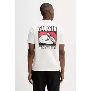 PS Paul Smith tricou din bumbac culoarea alb, cu imprimeu, M2R-220X-TP5249 imagine
