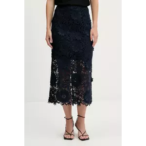 Rotate fustă culoarea bleumarin, midi, creion, 1150341725 imagine