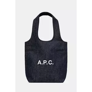 A.P.C. geantă de bumbac tote ninon small culoarea bleumarin, COHIZ.M61861 imagine