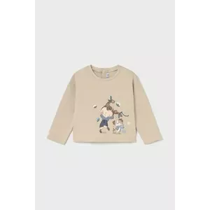 Mayoral longsleeve din bumbac pentru copii culoarea bej, 2082 imagine