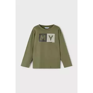 Mayoral longsleeve din bumbac culoarea verde, cu imprimeu, 173 imagine