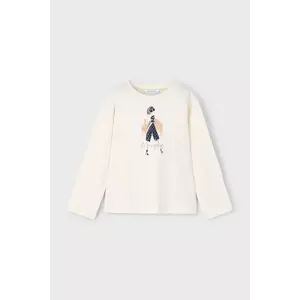 Mayoral longsleeve din bumbac culoarea bej, 4010 imagine