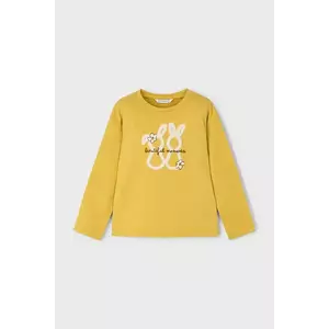 Mayoral longsleeve din bumbac culoarea galben, 4010 imagine