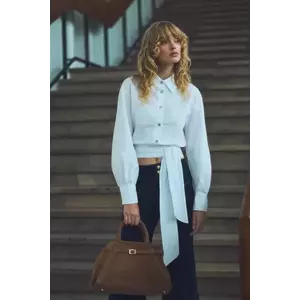 Answear.LAB camasa culoarea alb, cu guler clasic, relaxed imagine