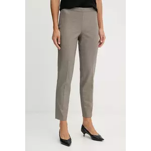 BOSS pantaloni de lână culoarea bej, fason tigareta, high waist, 50545535 imagine