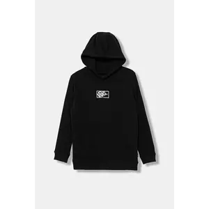 Vans bluză copii BY BLOCKED BOX PO HOODIE culoarea negru, cu glugă, cu imprimeu, VN000RBDBLK1 imagine