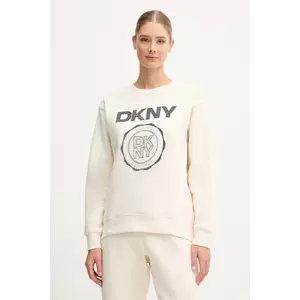 Dkny bluză culoarea bej, cu imprimeu, DP5T1340 imagine