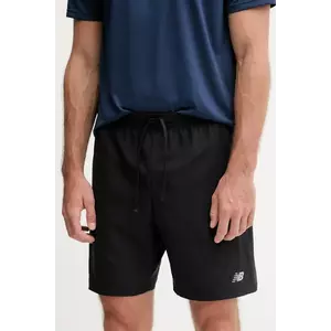 New Balance pantaloni scurți de antrenament culoarea negru, MS41232BK imagine