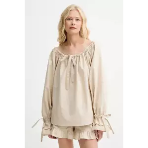 The Sleeper bluză din in culoarea bej, uni, CHBL06P017N imagine