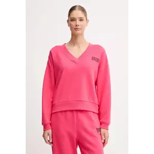 Dkny hanorac de bumbac culoarea roz, cu imprimeu, DP5T1279 imagine