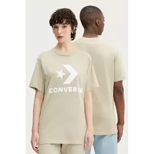 Converse tricou din bumbac culoarea bej, cu imprimeu, 10025458-A45 imagine