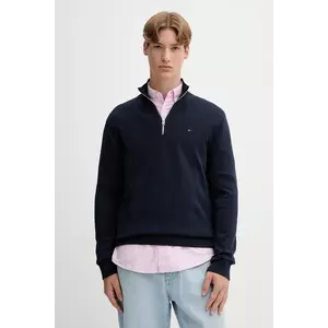 Tommy Jeans pulover de bumbac culoarea bleumarin, light, cu turtleneck, DM0DM21654 imagine
