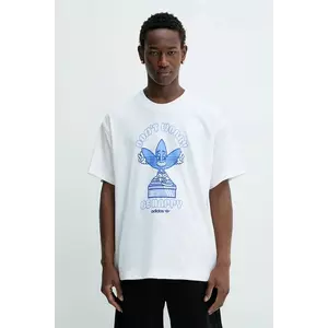 adidas Originals tricou din bumbac Smile Treffy Graphic culoarea alb, cu imprimeu, KT2971 imagine