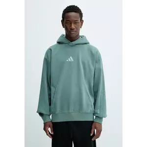 adidas bluză All SZN culoarea verde, cu glugă, cu imprimeu, JL6538 imagine