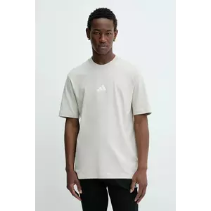 adidas tricou din bumbac Essential culoarea bej, uni, JD1779 imagine