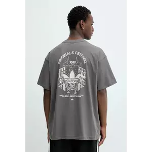 adidas Originals tricou din bumbac Street Band Tee culoarea maro, cu imprimeu, KR5105 imagine