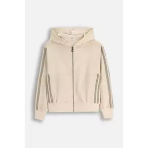 Coccodrillo bluză copii culoarea bej, cu glugă, cu imprimeu, FLOWER PARADISE GIRL JUNIOR imagine