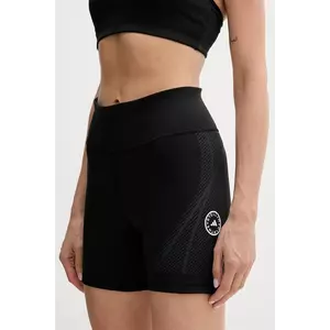 adidas by Stella McCartney pantaloni scurți de antrenament culoarea negru, cu imprimeu, medium waist, JW2024 imagine