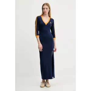 adidas Originals rochie Essentials culoarea bleumarin, maxi, mulata, JW3669 imagine