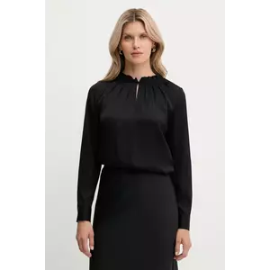 BOSS bluză de mătase culoarea negru, uni, 50548224 imagine