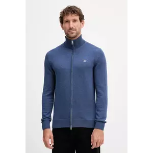 Gant cardigan din bumbac culoarea albastru marin imagine