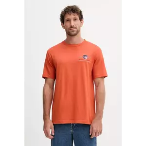 Gant tricou din bumbac culoarea albastru marin, cu imprimeu imagine