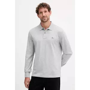Gant longsleeve din bumbac culoarea gri, cu imprimeu, 2230 imagine