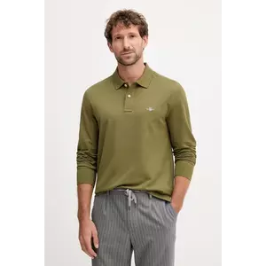 Gant longsleeve din bumbac culoarea verde, cu imprimeu, 2230 imagine