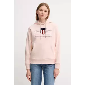 Gant bluză culoarea albastru marin, cu glugă, cu imprimeu, 4200276 imagine