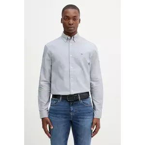 Tommy Jeans cămașă din bumbac culoarea gri, cu guler button-down, regular, DM0DM21298 imagine