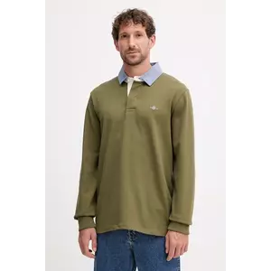 Gant longsleeve din bumbac culoarea albastru marin, uni, 2004082 imagine