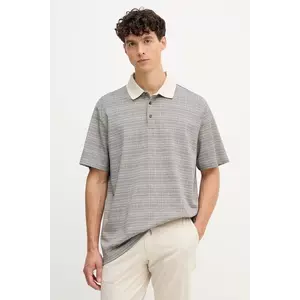 BOSS polo de bumbac culoarea alb, cu imprimeu, 50543402 imagine