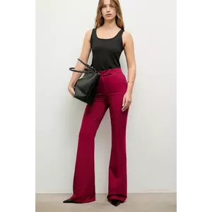 Answear Lab pantaloni culoarea roz, evazati, medium waist imagine