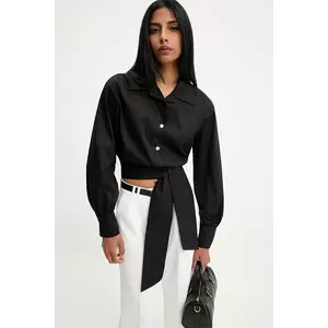 Answear.LAB camasa culoarea negru, cu guler clasic, relaxed imagine