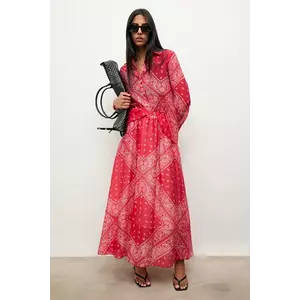 Answear.LAB cămașă și fustă culoarea rosu imagine