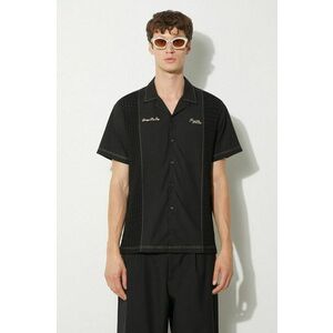 Filling Pieces camasa din bumbac Resort barbati, culoarea negru, regular, 98733981861 imagine