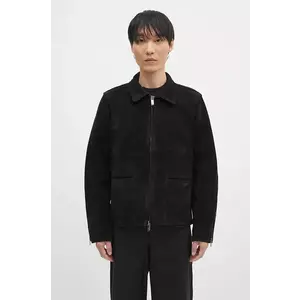 Filling Pieces geacă din piele întoarsă Leather Jacket Suede barbati, culoarea negru, de tranzitie, 75922791861 imagine