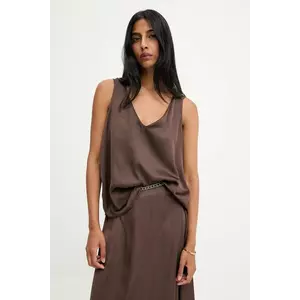 Answear.LAB bluza culoarea maro, neted imagine