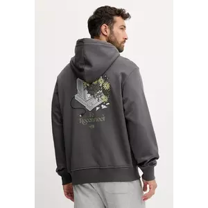 The North Face hanorac de bumbac Connect Relaxed culoarea gri, cu glugă, cu imprimeu, NF0A8E40RHI1 imagine