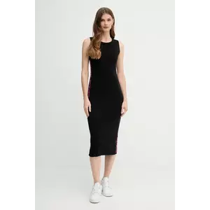 Dkny rochie culoarea negru, midi, mulată, DJ5R0752 imagine