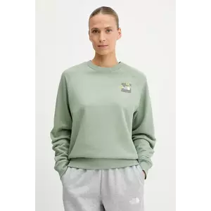 The North Face hanorac de bumbac Connect Relaxed culoarea verde, cu imprimeu, NF0A8E4JBQ11 imagine