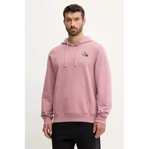 The North Face hanorac de bumbac Flowe Dome culoarea roz, cu glugă, cu imprimeu, NF0A8EGZHCS1 imagine