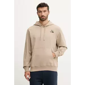 The North Face hanorac de bumbac Flowe Dome culoarea maro, cu glugă, cu imprimeu, NF0A8EGZBOX1 imagine